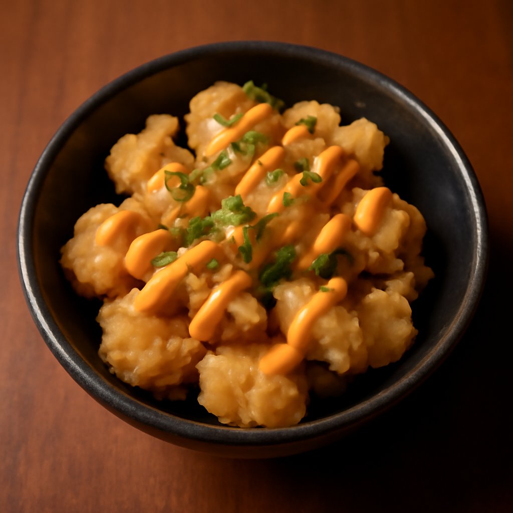 Tempura Popcorn Shrimp with Spicy Mayo