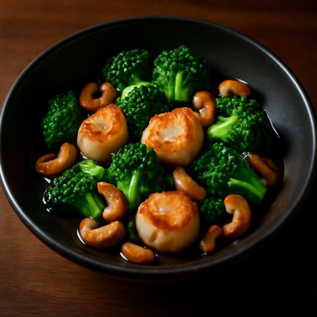 Scallops with Broccoli & Cashew Nuts