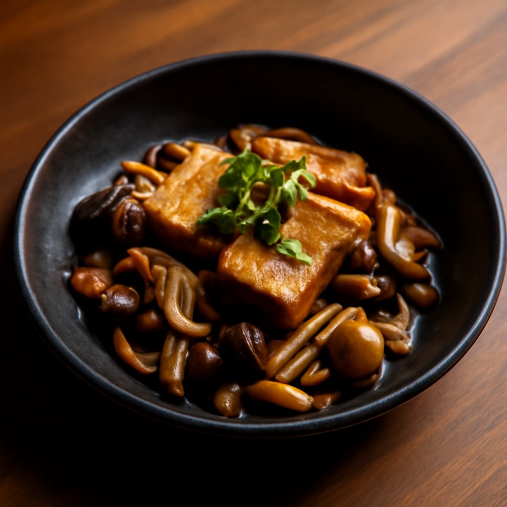 Tofu with Mixture of Mushrooms