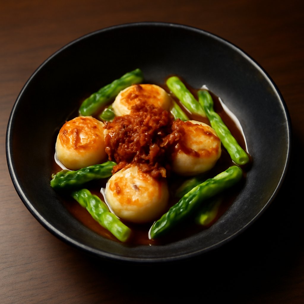 Local Hand Dived Scallops with Asparagus & XO