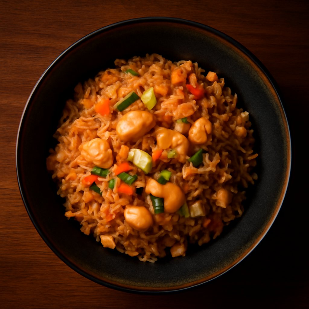 Diced Seafood Fried Rice with Sambal Sauce