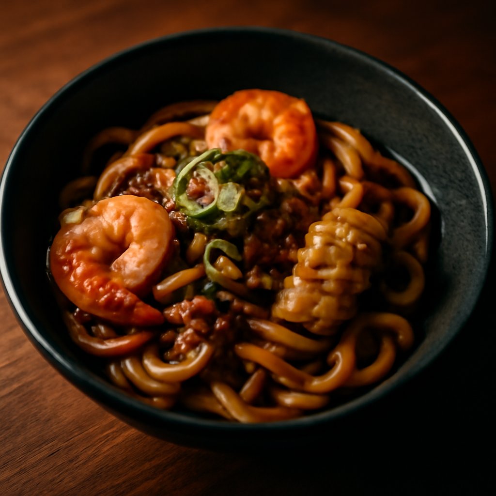 Udon Noodles with Seafood & XO Sauce