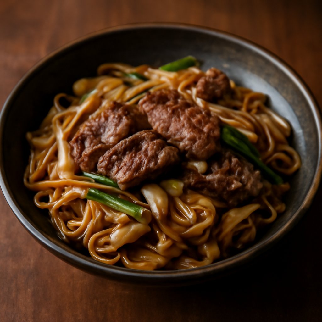 Ho Fun Noodles with Rib-Eye Beef