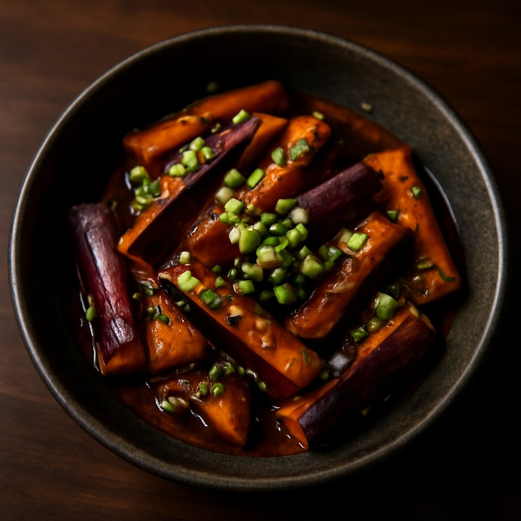 Aubergines in Sea Spiced Sauce or Black Bean Sauce