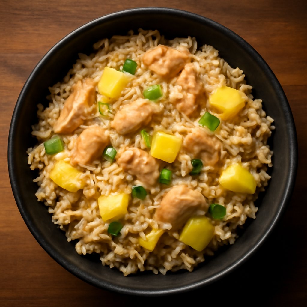 Free Range Egg Fried Rice with Chicken and Pineapple