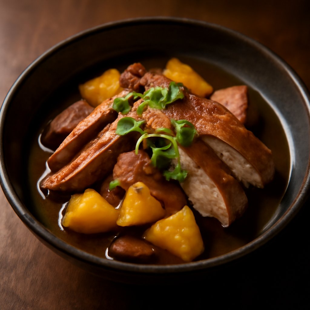 Braised Duck with Pickled Ginger and Pineapple