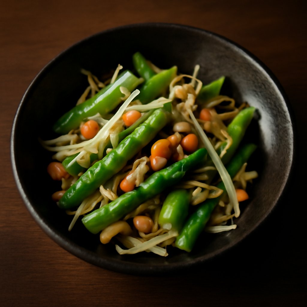 Asparagus with Bean Sprouts and Cashew Nut