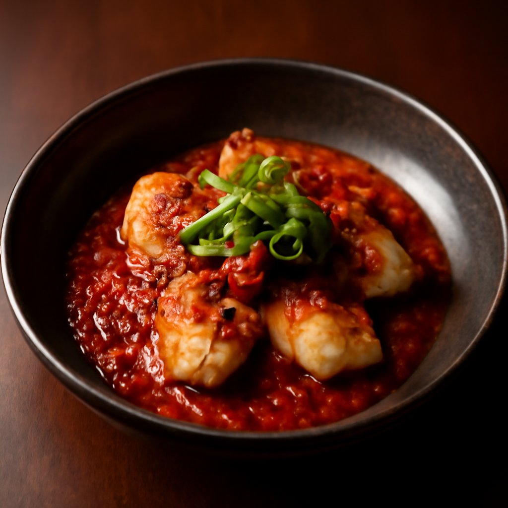 Monkfish with Spicy Sambal Sauce