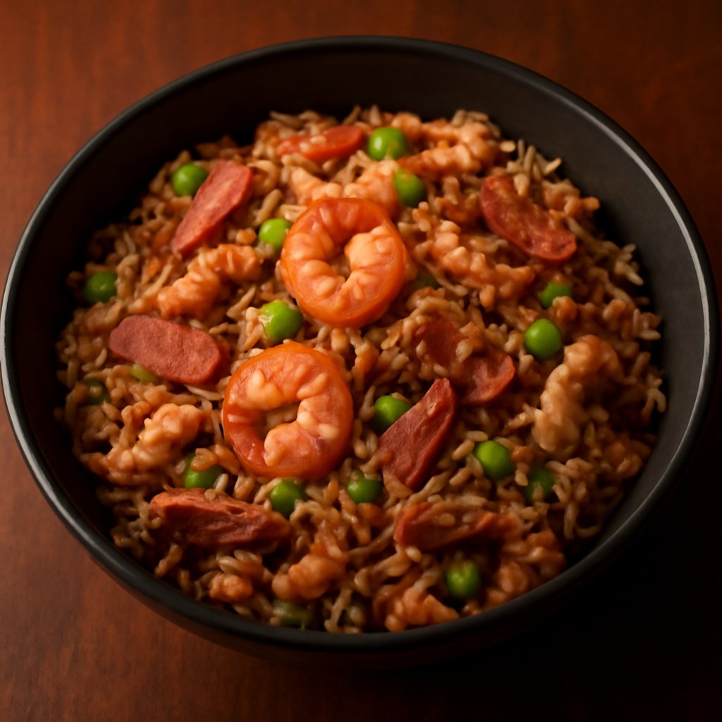 Singapore Fried Rice (Pork, Chicken and Prawns)