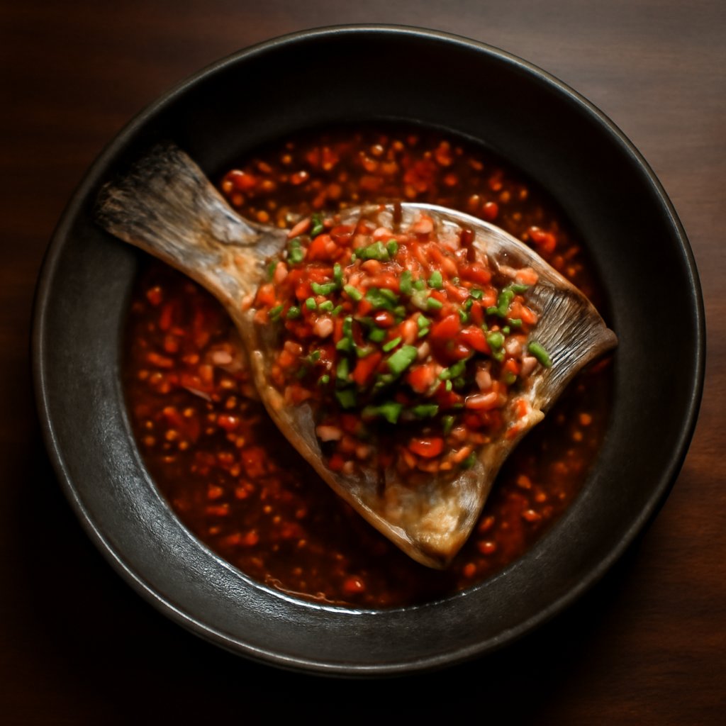 Steamed Local Seabass with Hunan Chilli Sauce
