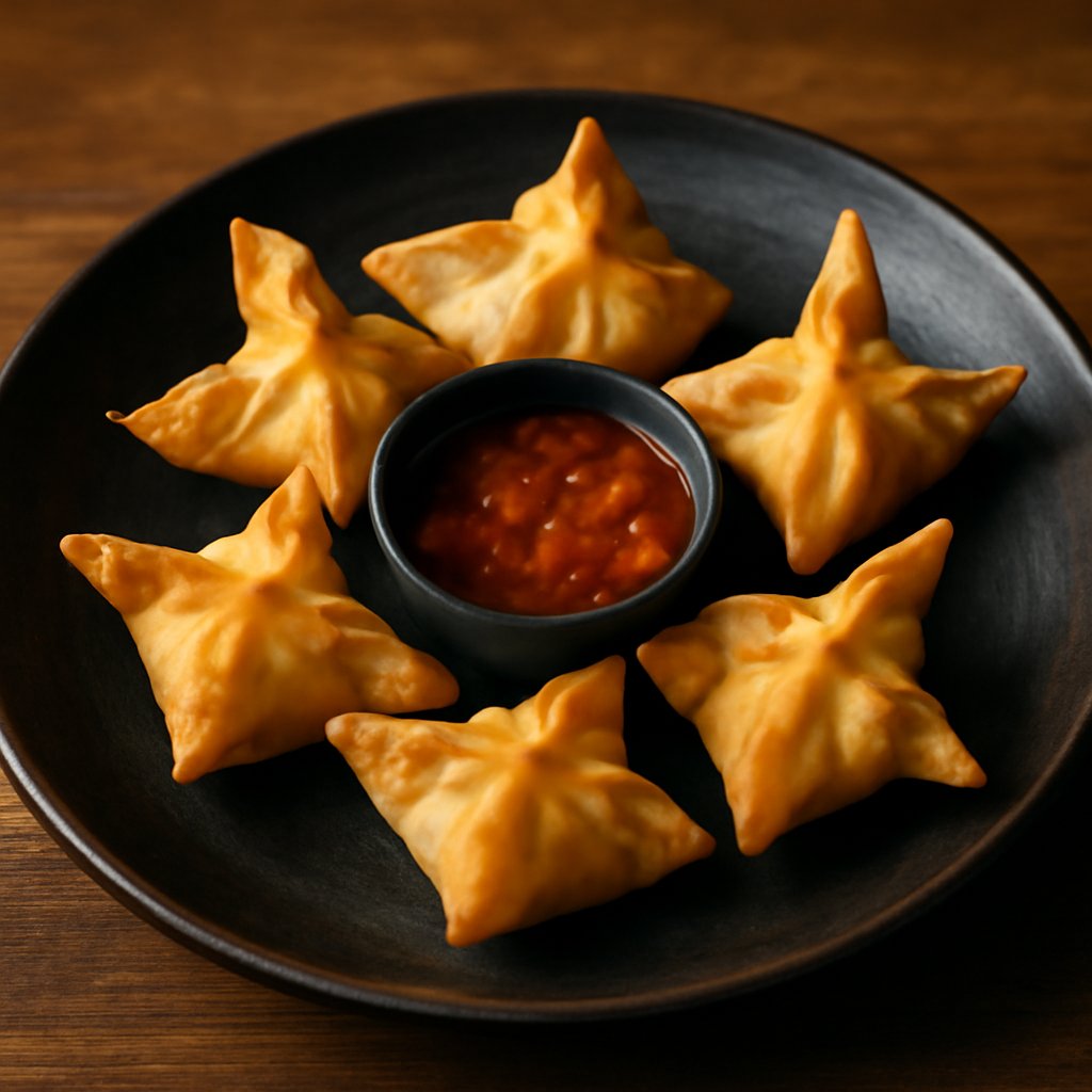 Cheese Won Tons with Sweet Chilli Dip